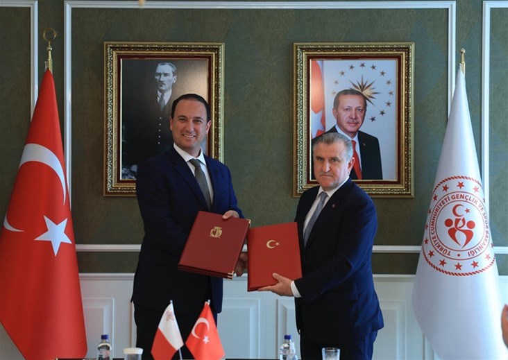 MALTA İLE GENÇLİK VE SPOR ALANLARINDA İŞ BİRLİĞİ MUTABAKAT ZABITLARI ANKARA'DA İMZALANDI