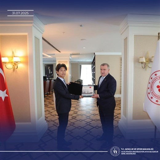 SAYIN BAKANIMIZ, JAPONYA ULUSLARARASI İŞBİRLİĞİ AJANSI (JICA) TÜRKİYE OFİSİ BAŞKANI DAİSUKE WATANABE VE BERABERİNDEKİ HEYETİ MAKAMINDA KABUL ETTİ